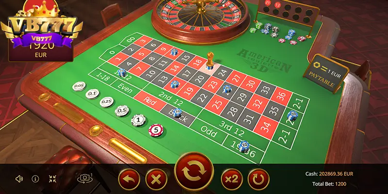 Roulette 3D VB777 công bằng và minh bạch&nbsp;